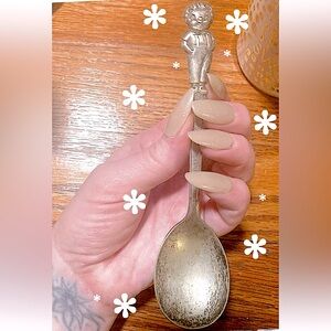 Unique vintage silver plated spoon